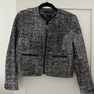 French Connection Black and White Tweed Blazer